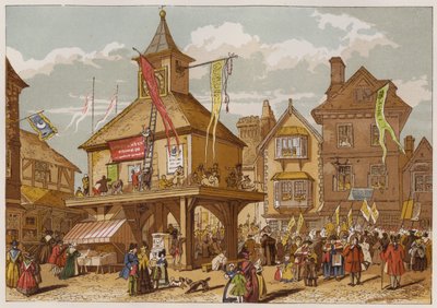 O Jubileu Shakspere em Stratford-upon-Avon (cor litho) de English School