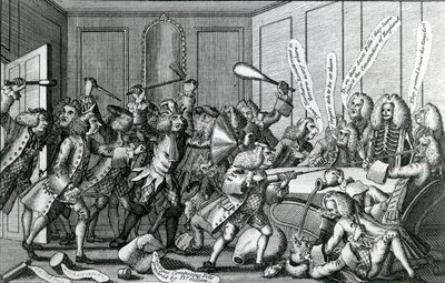 O Cerco de Warwick-Castle, ou A Batalha entre os Fellows e Licenciados, 1768 de English School