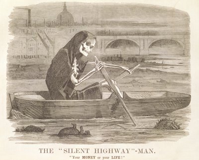O &39;Silent Highway&39;-Man,&39; seu dinheiro ou sua vida &39;, cartoon de&39; Punch ou o Charivari de Londres &39;, 10 de julho de 1858 de English School