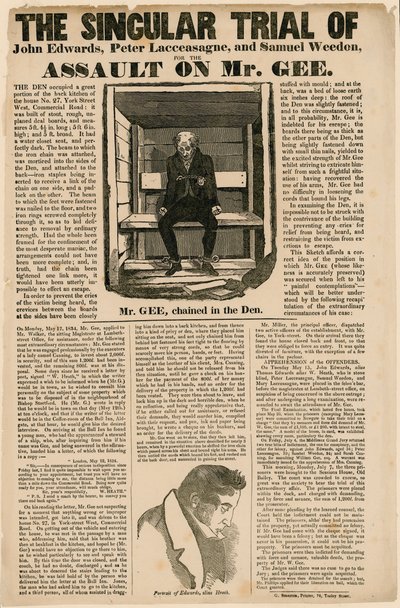 O Julgamento Singular pelo Assalto ao Sr. Gee, 1834 de English School
