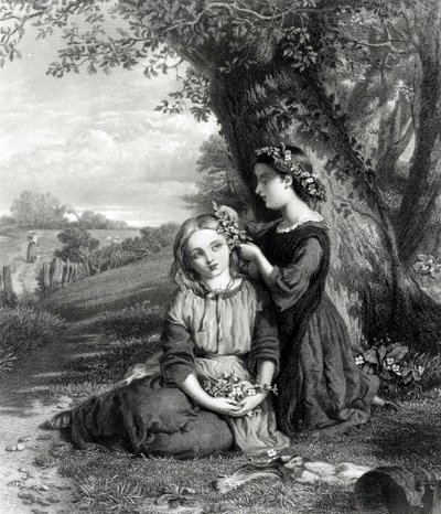The Sisters, publicado no Art Journal (1867), gravado por C. Cousen, 1867 de English School