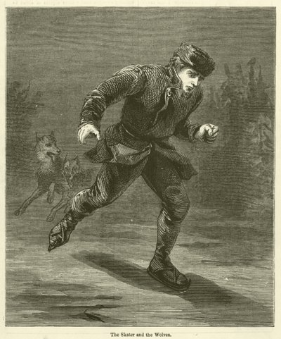 O Patinador e os Lobos (gravura) de English School