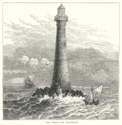 O farol de Skerryvore (gravura) de English School