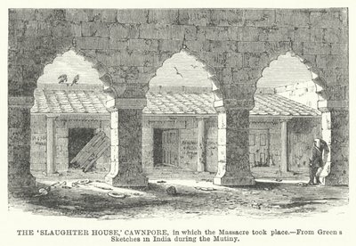 O "Slaughter House", Cawnpore, no qual o Massacre ocorreu de English School