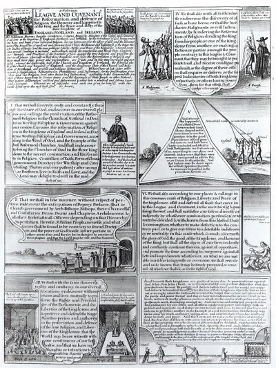 A Solene Liga e Aliança de 1643, gravada por W. Hollar (1607-77) de English School
