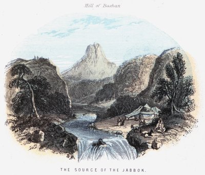 A Fonte do Jabbok (gravura colorida) de English School