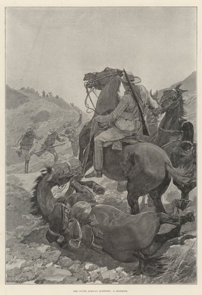 A questão sul-africana, uma escaramuça (litho) de English School