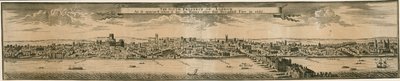 A perspectiva sul de Londres, após o grande incêndio de 1666 de English School
