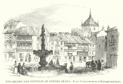 A Praça e a Fonte das Torres, Braga (gravura) de English School