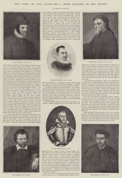 A História dos Laureados, de Chaucer a Ben Jonson (gravura) de English School