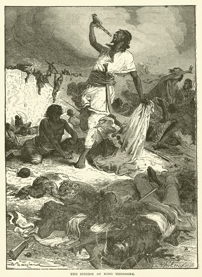 O Suicídio do Rei Teodoro (gravura) de English School