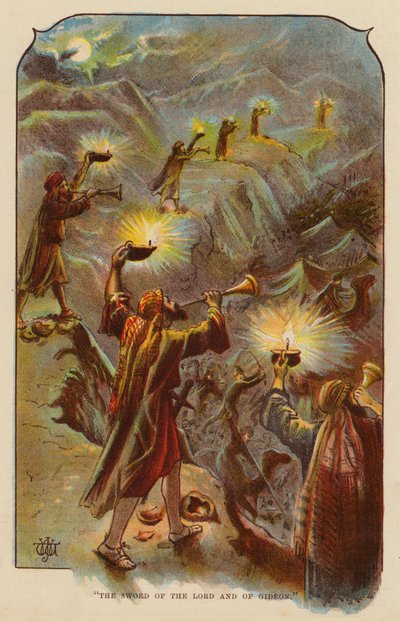 "A Espada do Senhor e de Gideon" (cor litho) de English School