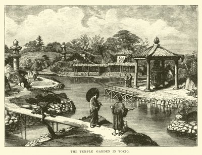 O jardim do templo em Tokio de English School