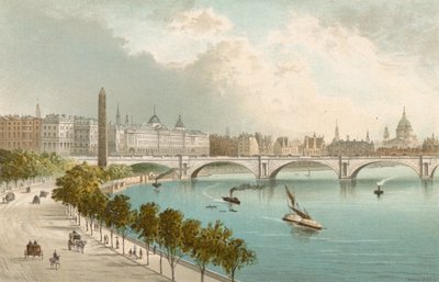 O Thames Embankment - olhando para o leste de English School