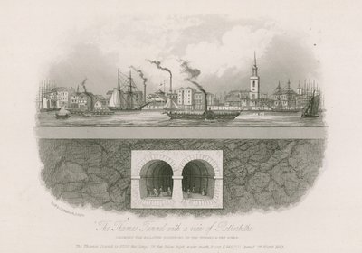 O Thames Tunnel com uma visão de Rotherhithe de English School