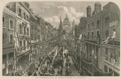 O Dia de Ação de Graças: a procissão passando por Ludgate Hill de English School