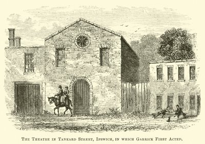 O teatro em Tankard Street, Ipswich, em que Garrick primeiro atuou de English School