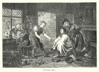 O sapato apertado (gravura) de English School