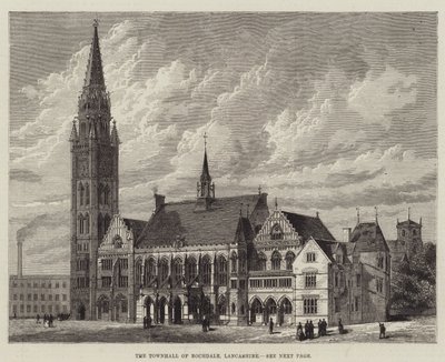 The Townhall of Rochdale, Lancashire (gravura) de English School