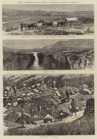 The Transvaal Gold Fields, África do Sul (gravura) de English School
