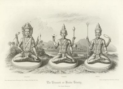 Trimurti ou Trindade Hindu de English School