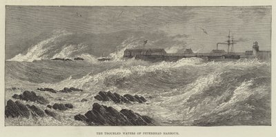 The Troubled Waters of Peterhead Harbour (gravura) de English School