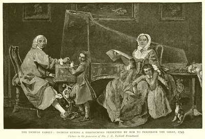 A Família Tschudi: Tschudi Tuning a Apresentado por ele a Frederico, o Grande, 1745 de English School