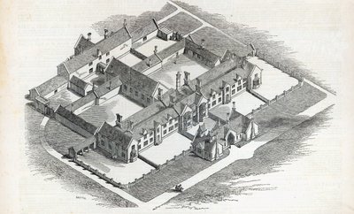 O Union Workhouse a ser erguido em Canterbury, do The Illustrated London News, em 7 de novembro de 1846 de English School