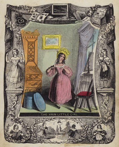 The Vain Little Girl (gravura colorida) de English School