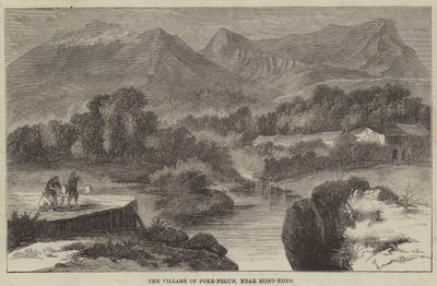 A Vila de Poke-Felum, perto de Hong-Kong (gravura) de English School