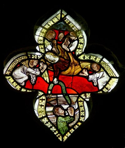 A Virgem deixa seu cinto para St Thomas em sua Assunção. c.1325-50 de English School