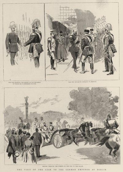 A visita do Czar ao Imperador Alemão em Berlim (gravura) de English School