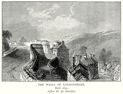 As muralhas de Londonderry (gravura) de English School