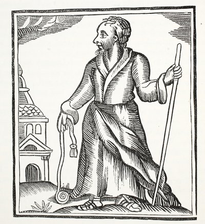 O judeu errante, ilustração dos Chap-livros do século XVIII por John Ashton, bar. 1882 de English School