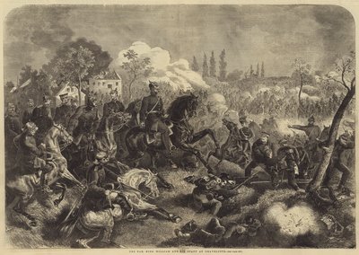 A Guerra, o Rei Guilherme e o seu Cajado em Gravelotte (gravura) de English School
