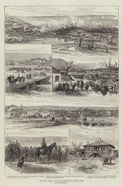 A Guerra, Plevna e a Rendição de Osman Pasha (gravura) de English School