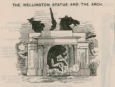 A estátua de Wellington e o arco de English School