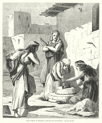 As Mulheres da Caldéia reduzidas à Servitude, Isaías XLVII (gravura) de English School