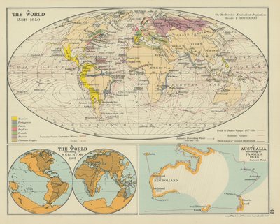 O Mundo 1588-1650 (litografia a cores) de English School