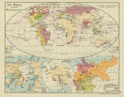 O mundo em 1830 (litografia a cores) de English School
