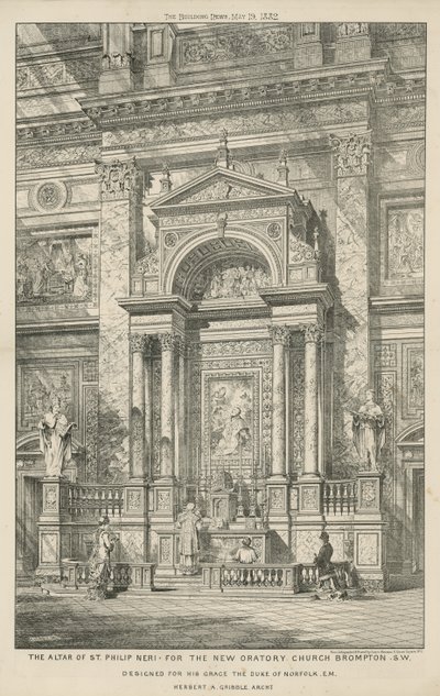O altar de São Filipe Néri para a nova igreja do Oratório de English School