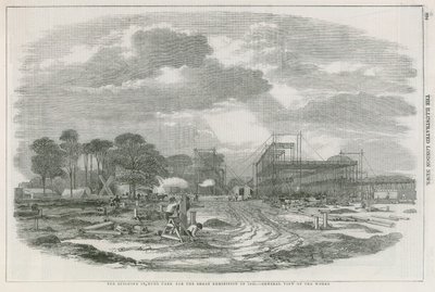 O edifício em Hyde Park, Londres, para a Grande Exposição de 1851 de English School