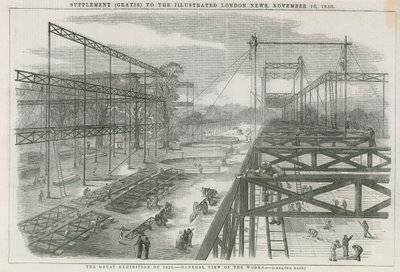 O edifício em Hyde Park, Londres, para a Grande Exposição de 1851 de English School