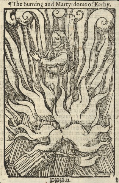 Das grausame Verbrennen und Martyrium von Kerby von English School