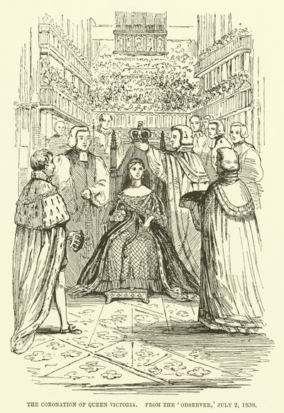A coroação da Rainha Vitória, do Observador, 2 de Julho de 1838 (gravura) de English School