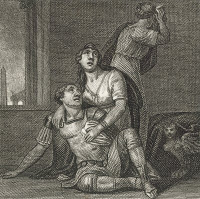 A morte de Marco António (gravura) de English School