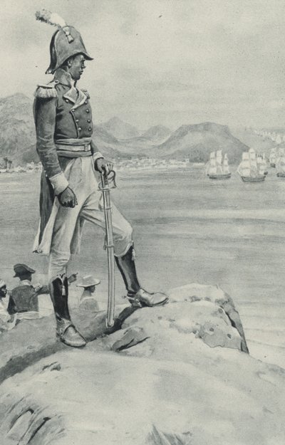 A morte do pobre Toussaint LOuverture aproxima-se, o líder negro observa a frota que se aproxima enviada por Napoleão para a sua destruição de English School