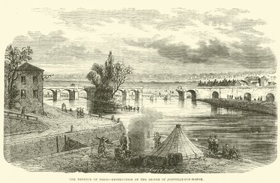 A defesa de Paris, destruição da Ponte de Joinville-sur-Marne, novembro de 1870 de English School