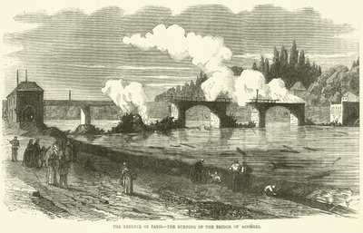 A defesa de Paris, a queima da Ponte de Asnieres, novembro de 1870 de English School