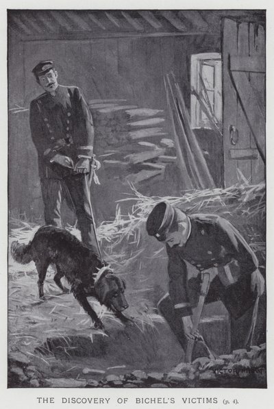 A descoberta das vítimas de Bichel (litho) de English School